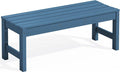 SERWALL 47 Inches Outdoor Bench, All Weather HDPE Backless Bench by SERWALL