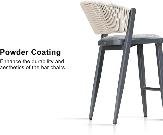 PURPLE LEAF Counter Height Bar Stool Set of 2 Patio Bar Stools Modern Bar - Image 7