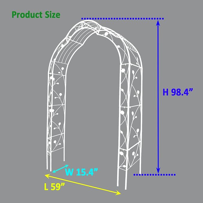 8.3FT Heavy Duty Steel Garden Arbor - Image 4