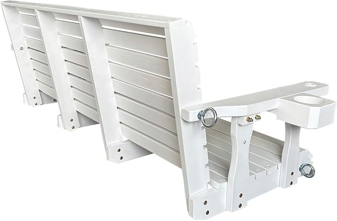 Wooden Porch Swing 3-Seater, High Backrest and Deep Seat, Bench Swing - Image 9