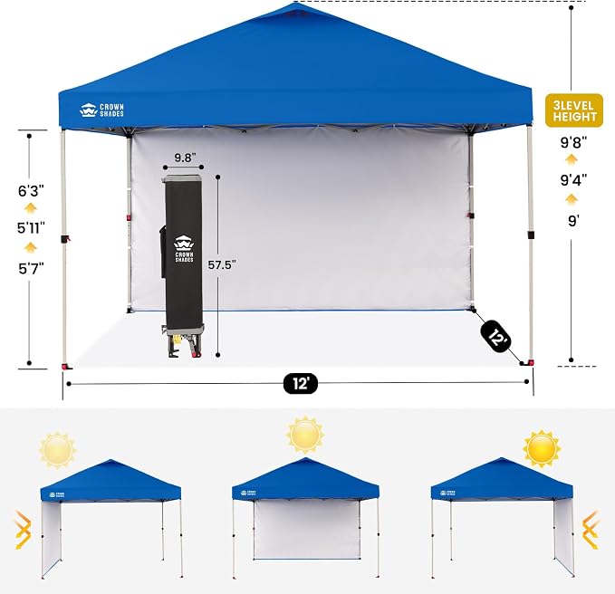 CROWN SHADES 12x12 Pop Up Canopy Tent Instant Commercial - Image 3