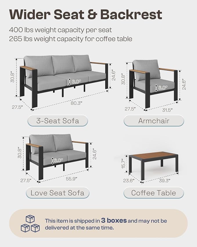 Aluminum Outdoor Patio Furniture Set - Image 8