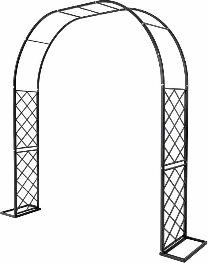 Metal Garden Arbor, 90.5" W x 94.5" H Heavy Duty Metal Garden Arch Trellis by Unknown