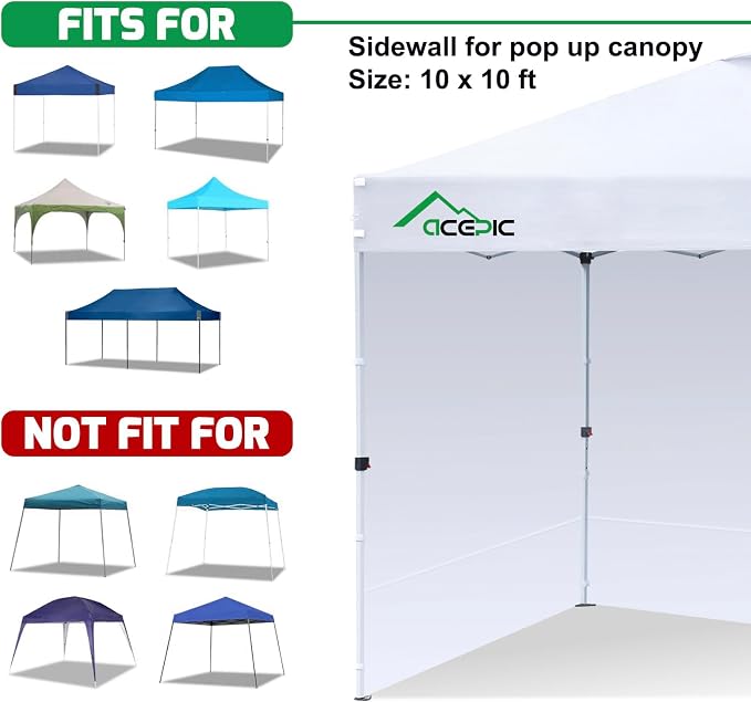 Canopy Sidewalls for 10x10 Pop Up Canopy Frame, Waterproof UV Protection - Image 6