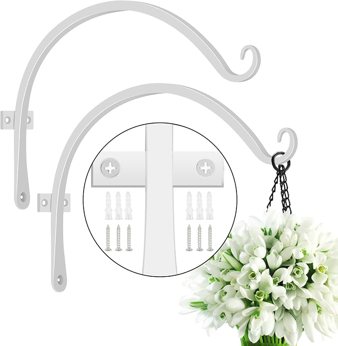 FEED GARDEN 2 Pack 12 Inch Hanging Plant Bracket Wall Hooks Decorative Plant by FEEDGARDEN