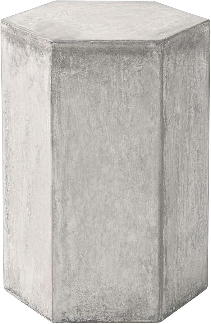 COSIEST Concrete Accent Table, Hexagon Patio Side Table 14.5''Wx16''H, Modular - Image 5