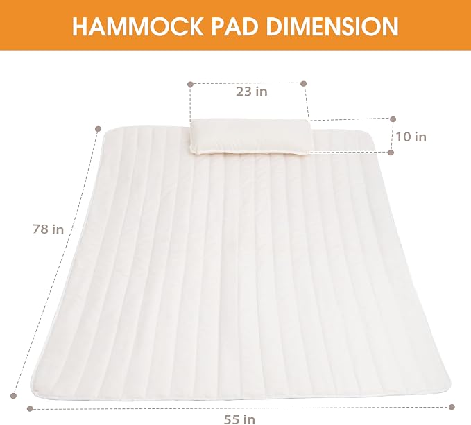 Lazy Daze Hammocks 2 Person Hammock Pad and Pillow Set, Double Polyester - Image 4