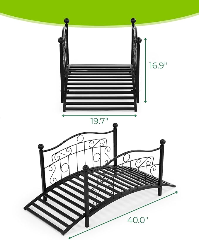 Outvita Metal Garden Bridge for Outdoor, Elegant Decorative Bridge - Image 2