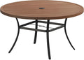 Patio Dining Table for 6-8, Round Metal Outdoor Table by VOXBIN