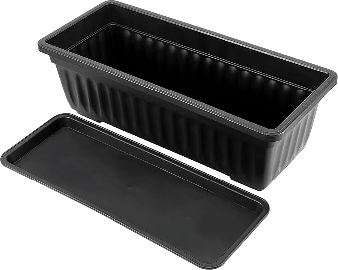 JOIKIT 17 Inches Black Plastic Planter Box, 6 Packs, Good Drainage, Indoor - Image 5