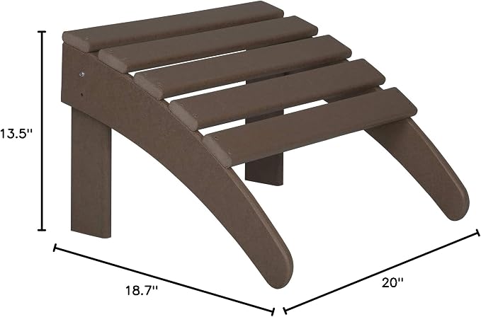 WO Home Furniture Adirondack Ottoman Outdoor Patio Footrest 13.5" Inch Folding - Image 3