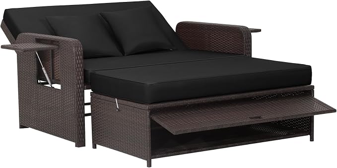 RELAX4LIFE Wicker Patio Outdoor Daybed - Image 9