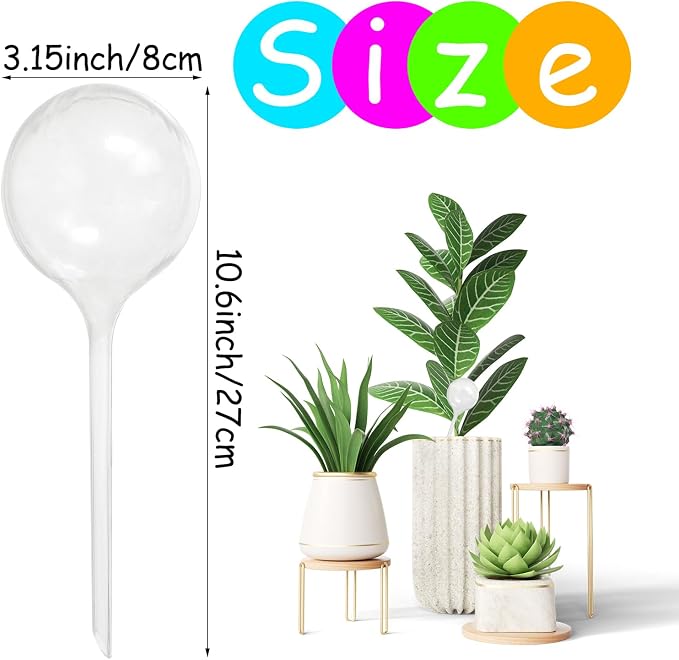 10 PCS Large Clear Plastic Watering Globes, Plant Self-Watering Bulbs, Flower - Image 2