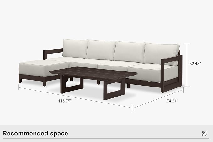 PURPLE LEAF Patio Furniture Set L-Shaped Outdoor Couch - Image 9