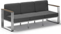 Outdoor Aluminum 3-Seat Sofa, Modern Patio Patio Furniture by ComfCove