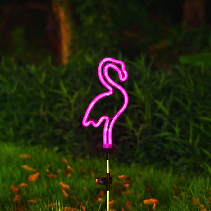 Flamingo Solar Garden Stake Lights, Outdoor Solar Pathway Light - Image 6