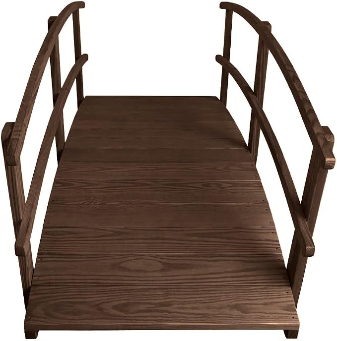 8 FT Walnut Amish Made Garden Bridge - Image 6