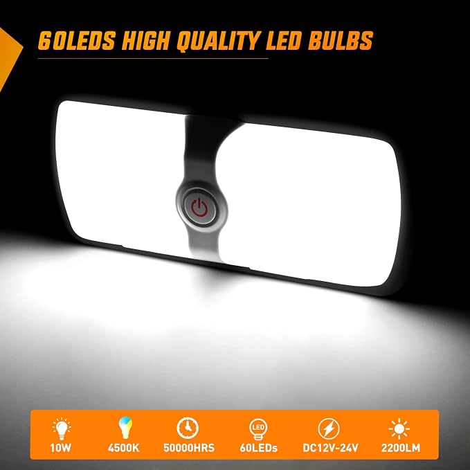 Nilight 5pcs 12V RV Interior Lights LED Ceiling Double Dome Light - Image 4