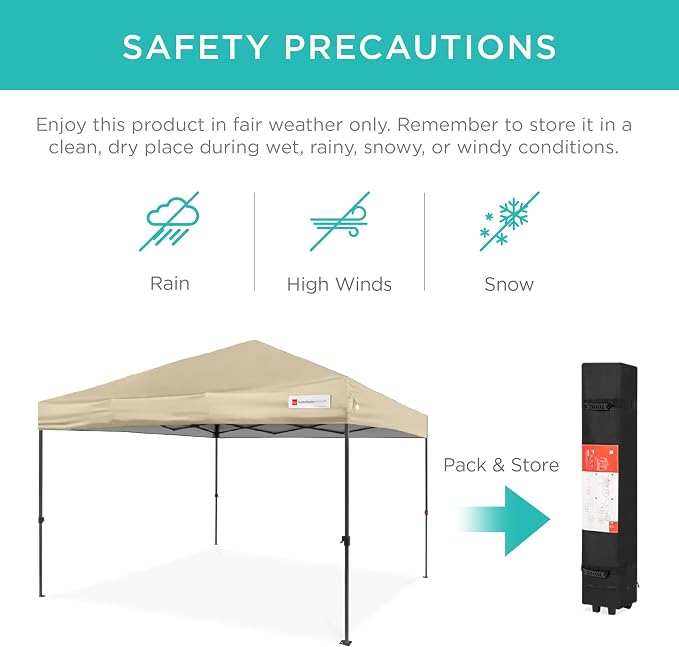 Best Choice Products 10x10ft Pop Up Canopy Tent, Outdoor Shade, 1 Person 1 - Image 5