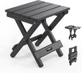VINGLI Small HDPE Folding Side Table, Plastic Waterproof Portable Adirondack by VINGLI