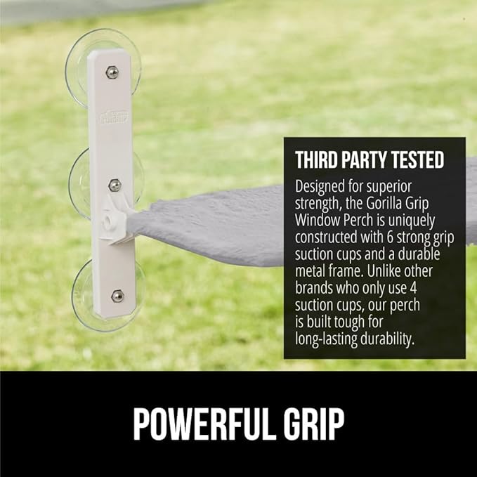 GORILLA GRIP Cat Window Perch, Foldable Cat Window Hammock Bed - Image 3