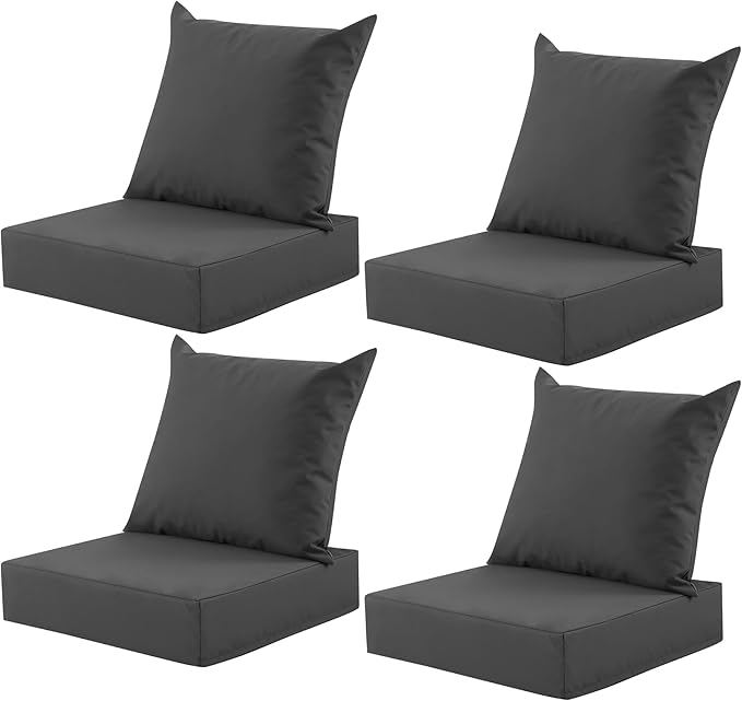 Outdoor Deep Seat Cushion Set, 24x24 Inch Water-Resistant & Fade-Resistant by MuaMelop