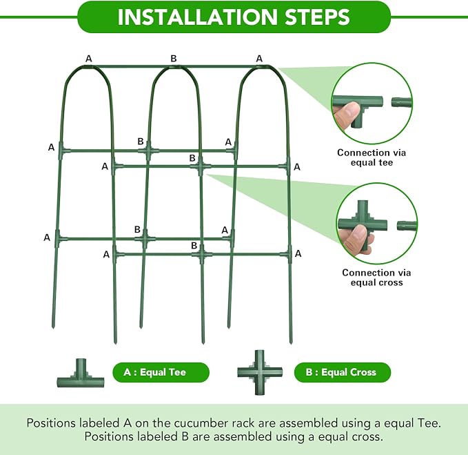 Cucumber Trellis for Raised Bed, U-Shape Garden Trellis for Climbing Plants - Image 6