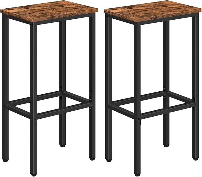 Set of 2 Bar Stools, 29.5" Tall Counter Bar Stools, Kitchen Breakfast Bar Chairs by MAHANCRIS