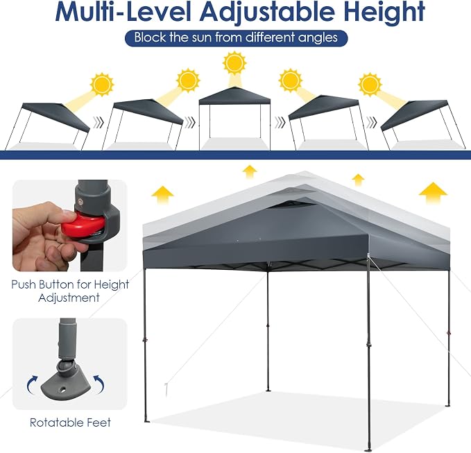 Tangkula 10x10 Ft Pop Up Canopy, Easy Set-up Instant Tent - Image 4
