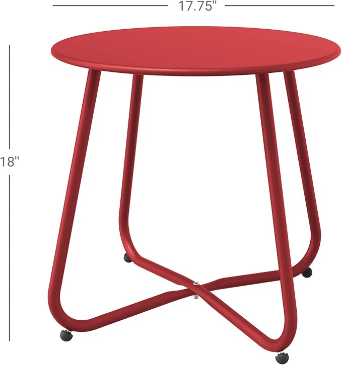 Grand patio Outdoor Side Table 18-inch Round End Table Accent Table - Image 3