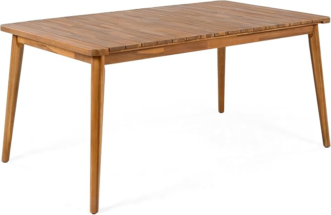 Christopher Knight Home Peggy 63" Farmhouse Patio Acacia Wood Dining Table - Image 5