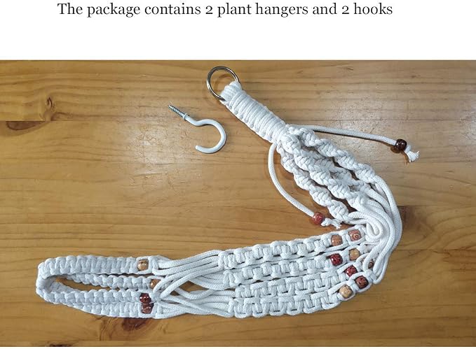 Belit 2 Pack Macrame Plant Hangers Indoor Hanging Planter Basket Decorative - Image 7