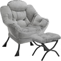 Lazy Chair with Folding Ottoman Modern Large Accent Chair, Contemporary Lounge by Congermom