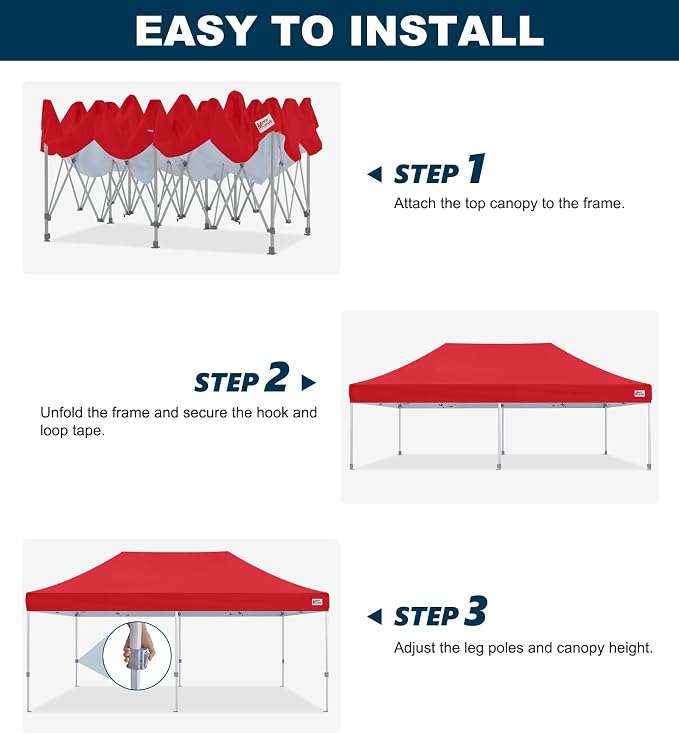 MASTERCANOPY Pop Up Canopy Tent Commercial Grade 10x20 Instant Shelter - Image 5