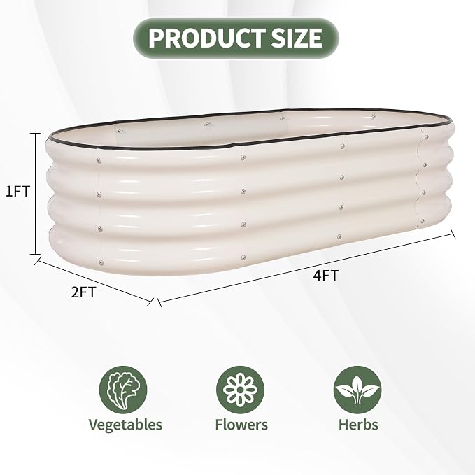 1MORE Galvanized Raised Garden Bed- Planter Garden Boxes Outdoor, Raised Beds - Image 8