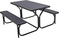 Giantex Picnic Bench Set Outdoor Camping All Weather Metal Base Wood-Like by Giantex