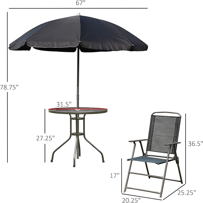 Outsunny 6 Piece Patio Dining Set - Image 7