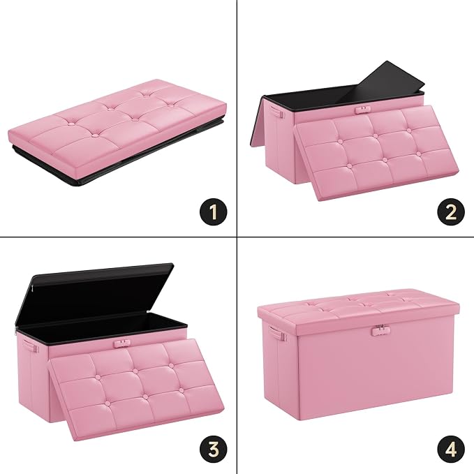 ENGPOW Storage Ottoman Bench, Fireproof Folding Bench - Image 9
