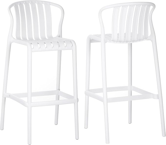 Christopher Knight Home Lenno Outdoor Plastic Bar Stools Set of 2, Patio Bar - Image 5