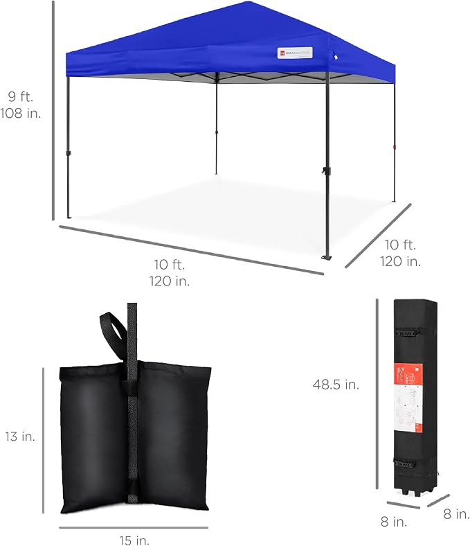 Best Choice Products 10x10ft Pop Up Canopy Tent, Outdoor Shade, 1 Person 1 - Image 9