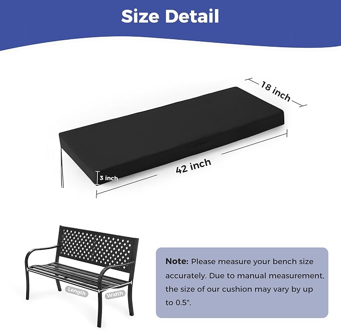 Outdoor Bench Cushions for Outdoor Furniture, Waterproof Bench Pillow, Fade - Image 4