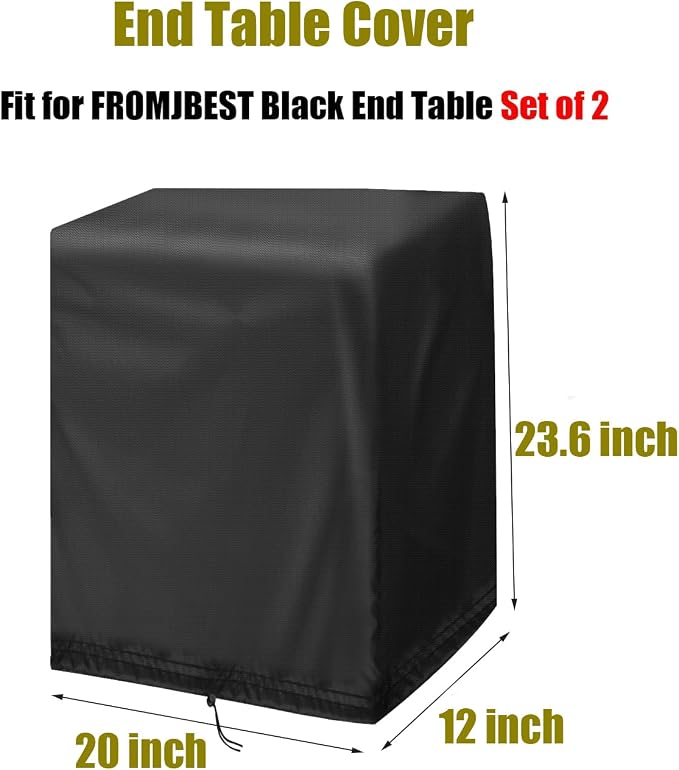 End Tables Cover for FROMJBEST Black End Table Set of 2, Dust-proof Side Table - Image 2