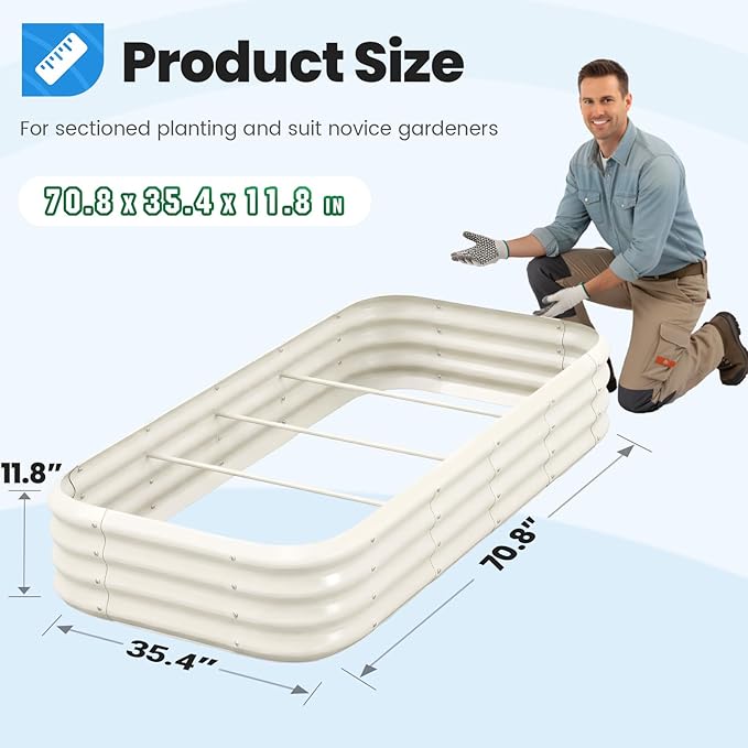 Quictent Galvanized Raised Garden Bed Kit, Ground Planter Strengthened by - Image 6