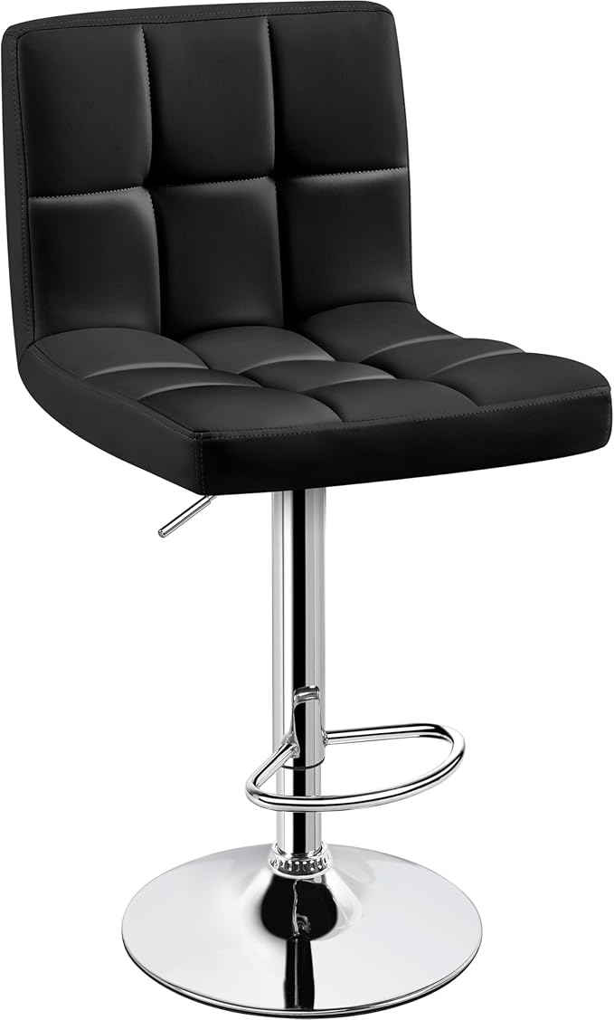 Yaheetech Single Bar Stool, Adjustable PU Leather Swivel Barstools, Modern by Yaheetech