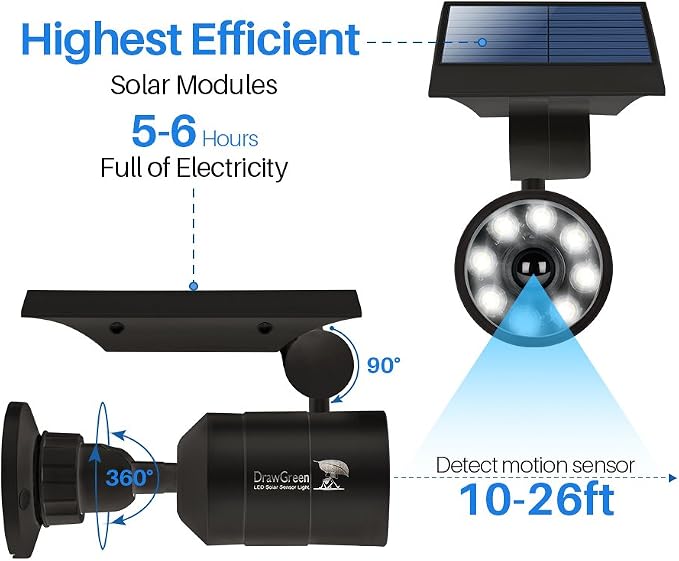 Solar Motion Lights Outdoor 1400-Lumen LED Spotlight 9-Watt Solar Flood - Image 4