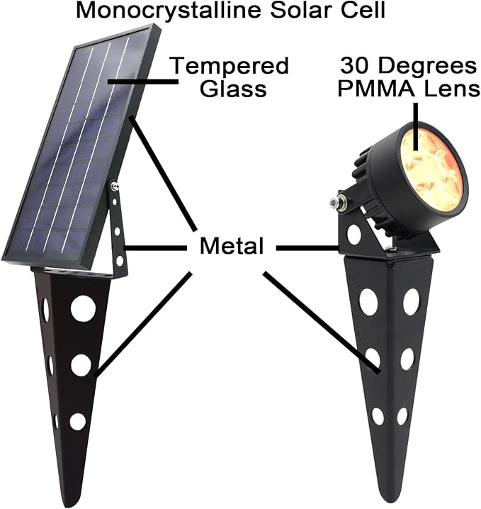Solar Outdoor Spotlight Legacy 50X 4PK, Garden Landscape Yard Pathway Light - Image 2