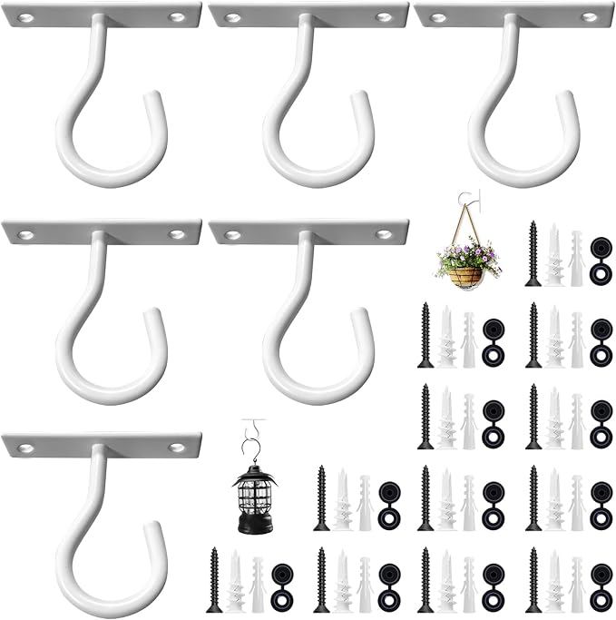 6Pack 2.5Inch Ceiling Hooks for Hanging Plant, Hanger for Indoor and Outdoor by AnDocK