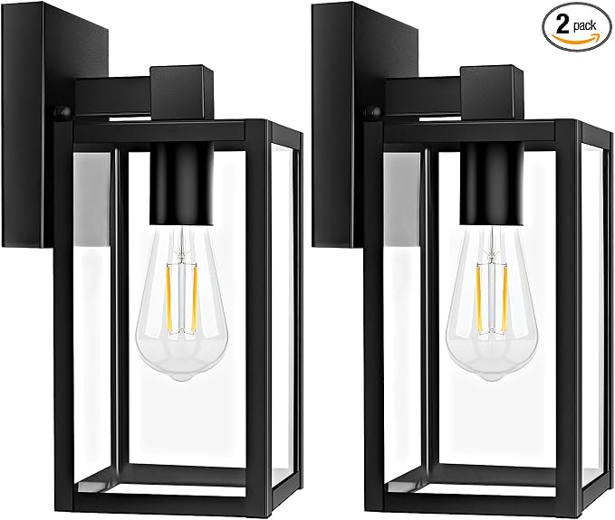 Brightever 2-Pack Outdoor Wall Lantern, Exterior Waterproof Wall Sconce Light by Brightever