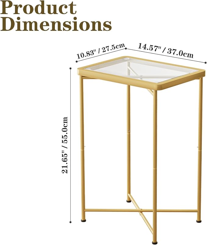 Garden 4 you Small Side Table, Glass End Table, Outdoor Side Table - Image 2