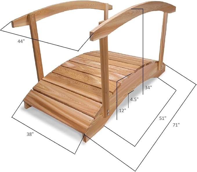 All Things Cedar FB72-R Garden Bridge - Image 3